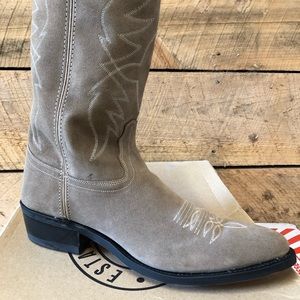 Old West Roughout Suede Cowboy Boots